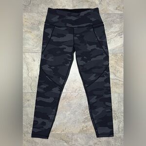 Sweaty Betty Power Black Gray Camouflage 7/8 Length Leggings Size Small